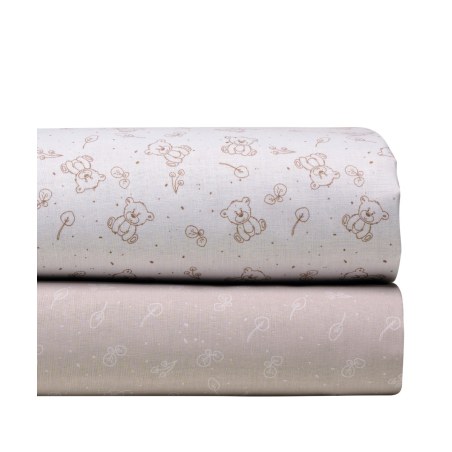 Σετ Σεντόνια Λίκνου 2 Τεμαχίων Kentia Zaharino Beige-Cream 70x120