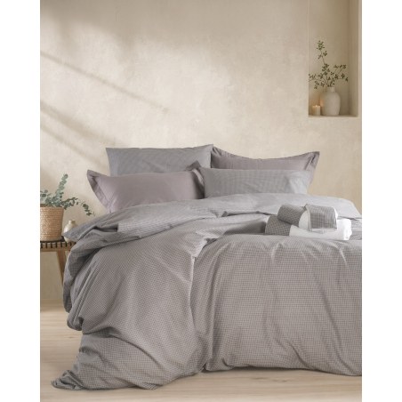 Σετ Σεντόνια King Size 4 Τεμαχίων Rythmos Imperial Γκρι Γκρι 260x280