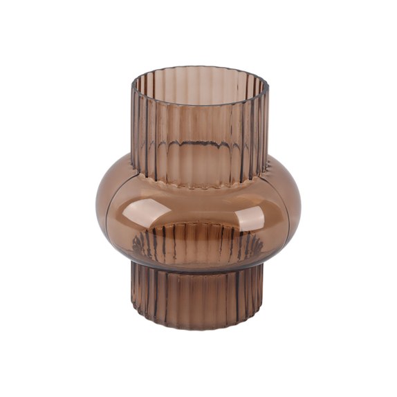 Estia Διακοσμητικο Γυαλινο Βαζο Glower 20.5Cm Καφε