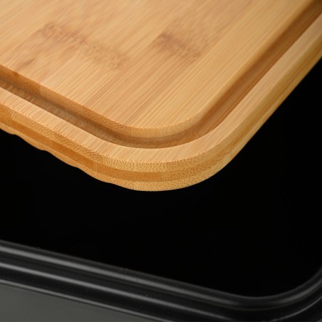 Estia Ψωμιερα Bamboo Essentials Μεταλλικη 42X23X13Cm Μαυρη
