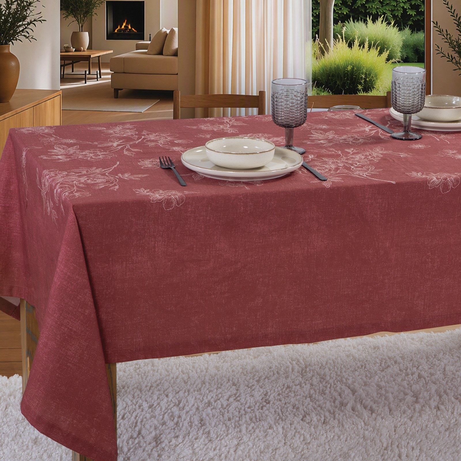 Τραπεζομάντηλο Nef-Nef Dream Bordo 140x140