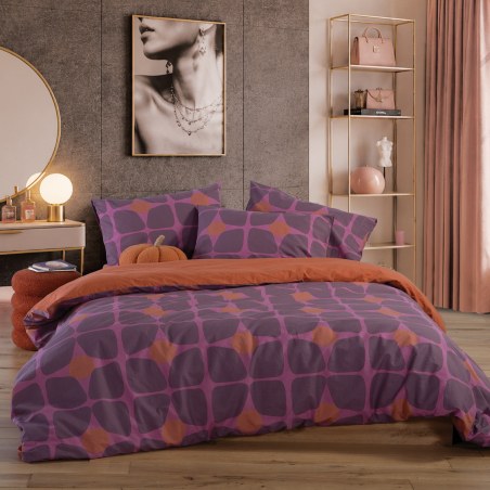 Σετ Παπλωματοθήκη Υπέρδιπλη 3 Τεμαχίων Nef-Nef Casual Coreo Mauve 240x230