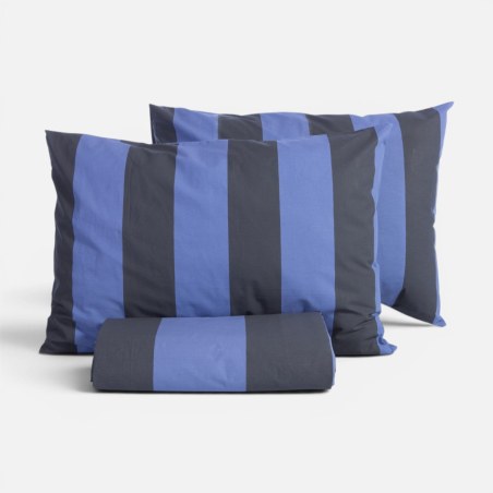 Σετ Παπλωματοθήκη Μονή 2 Τεμαχίων Nef-Nef Casual Vertia Blue/Black 170x240