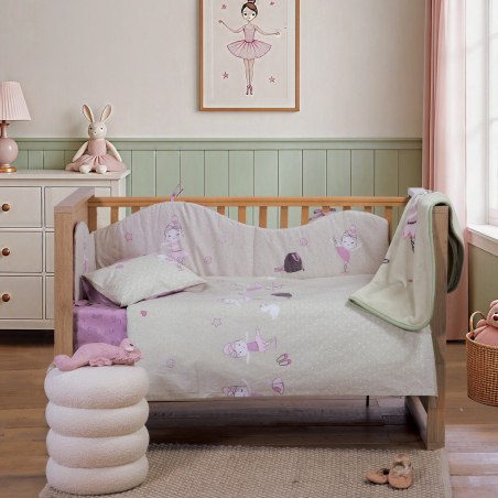 Σετ Σεντόνια Κούνιας 3 Τεμαχίων Nef-Nef Ballerine World Green 120x170