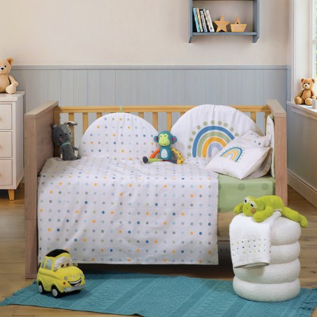 Σετ Σεντόνια Κούνιας 3 Τεμαχίων Nef-Nef Baby Dots Ecru/Pink 120x170