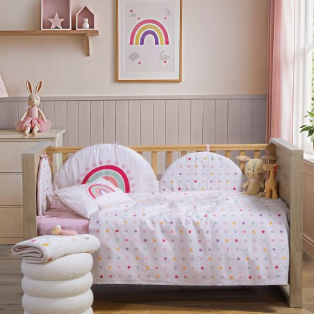 Σετ Σεντόνια Κούνιας 3 Τεμαχίων Nef-Nef Baby Dots Ecru/Green 120x170