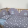 Σετ Σεντόνια Κούνιας 3 Τεμαχίων Nef-Nef Elephants 26 Grey 120x170