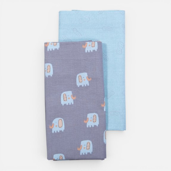 Σετ Σεντόνια Λίκνου 2 Τεμαχίων Nef-Nef Elephants 26 Grey...
