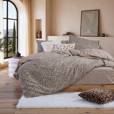 Σετ Σεντόνια King Size με Λάστιχο 4 Τεμαχίων Nef-Nef Wild Beige 180x200+35