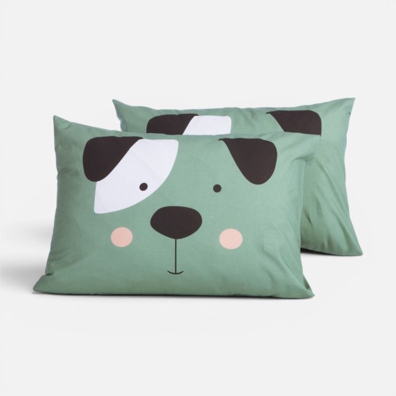 Παιδική Μαξιλαροθήκη Nef-Nef Happy Dog Green 52x72