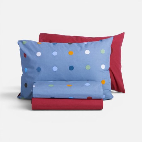 Σετ Παιδικά Σεντόνια Μονά 3 Τεμαχίων Nef-Nef Dots Blue 170x260