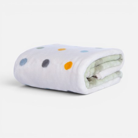 Κουβέρτα Βελουτέ Αγκαλιάς Nef-Nef Baby Dots Green Green 75x100