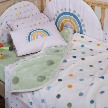 Κουβέρτα Βελουτέ Αγκαλιάς Nef-Nef Baby Dots Green Green 75x100
