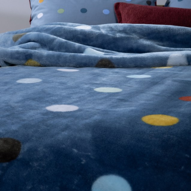 Παιδική Κουβέρτα Βελουτέ Μονή Nef-Nef Dots Blue...