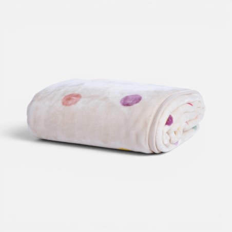 Παιδική Κουβέρτα Βελουτέ Μονή Nef-Nef Dots Ecru Ecru 160x220