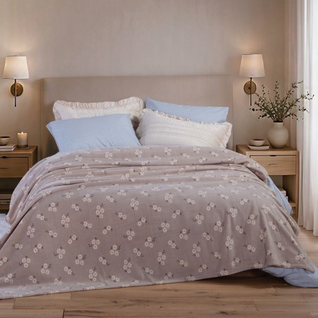 Κουβέρτα Fleece Υπέρδιπλη Nef-Nef Judith Grey 240x220