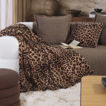 Κουβέρτα Καναπέ Nef-Nef Cheetar Brown 130x180