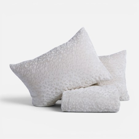 Σετ Παπλωματοθήκη Fleece Μονή 2 Τεμαχίων Nef-Nef Wilden Ecru 160x220