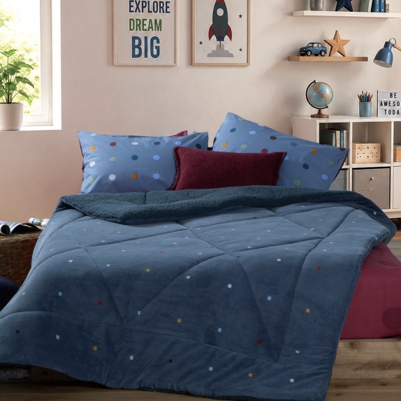 Παιδικό Κουβερτοπάπλωμα Μονό Nef-Nef Dots Blue 160x220