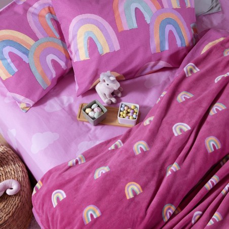 Παιδική Κουβέρτα Fleece Μονή Nef-Nef Rainbow Mood Fuchsia 160x220