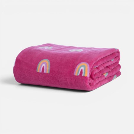 Παιδική Κουβέρτα Fleece Μονή Nef-Nef Rainbow Mood Fuchsia 160x220