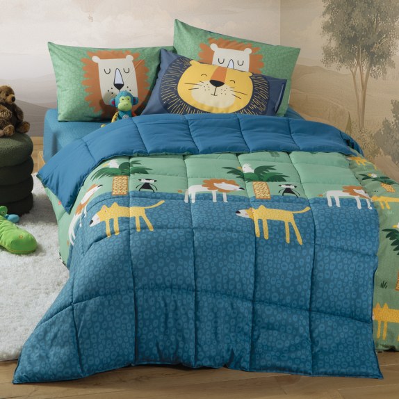 Παιδικό Πάπλωμα Μονό Nef-Nef Jungle Mania Green/Blue 160x220
