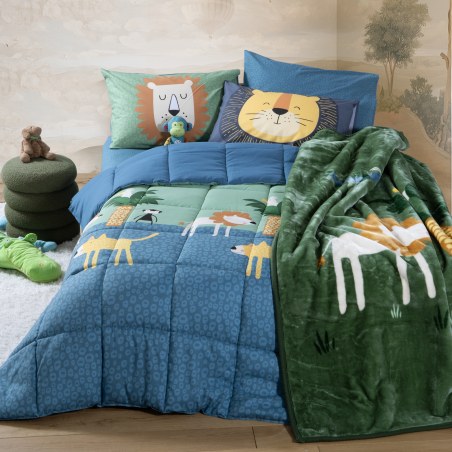 Παιδικό Πάπλωμα Μονό Nef-Nef Jungle Mania Green/Blue 160x220