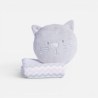 Κουβερτάκι με Μαξιλάρι Βρεφικό Fleece Nef-Nef Cat Ecru/Grey 75x100,30x28