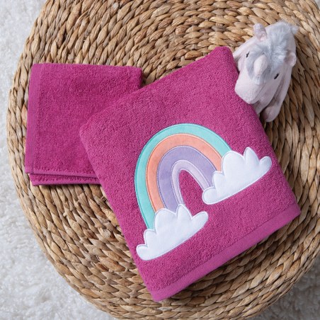 Σετ Παιδικές Πετσέτες 2 Τεμαχίων Nef-Nef Rainbow Mood Violet 30x50,70x140