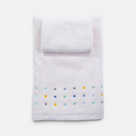 Σετ Βρεφικές Πετσέτες 2 Τεμαχίων Nef-Nef Dots Ecru/Blue 30x50,70x140