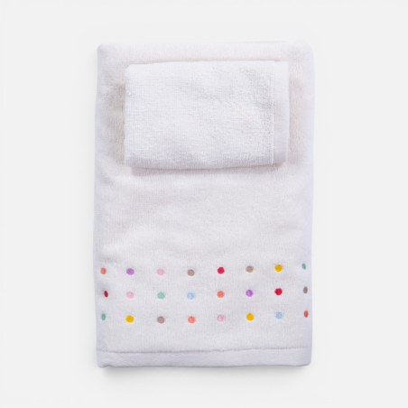 Σετ Βρεφικές Πετσέτες 2 Τεμαχίων Nef-Nef Dots Ecru/Blue 30x50,70x140