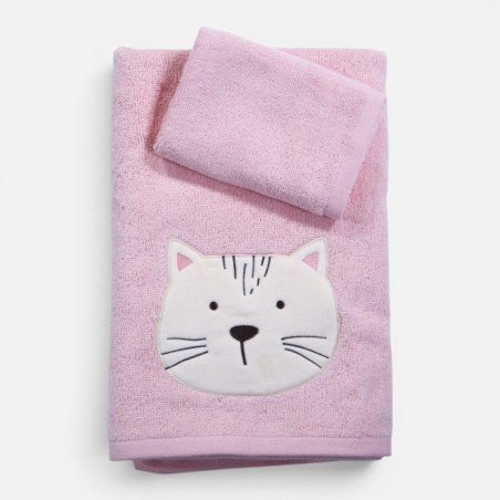 Σετ Βρεφικές Πετσέτες 2 Τεμαχίων Nef-Nef Cats Are Perfect Lotus Pink 30x50,70x140