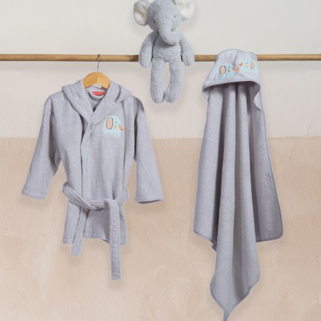Βρεφικό Μπουρνούζι Nef-Nef Elephants 26 Grey