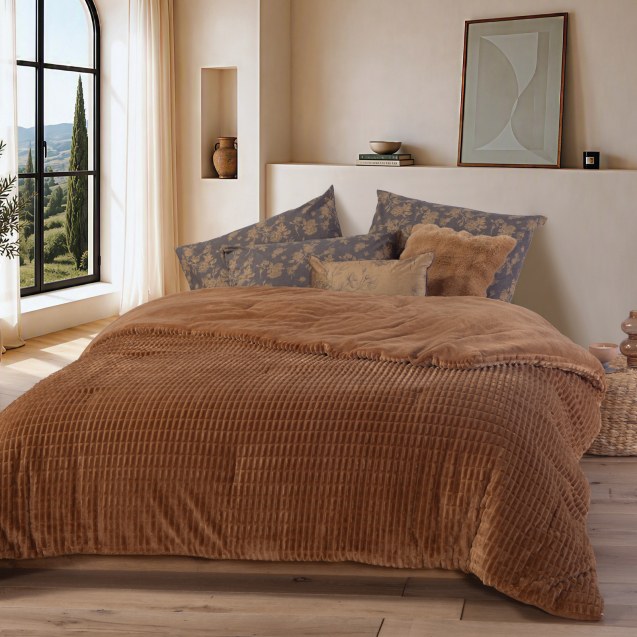 Κουβερτοπάπλωμα Μονό Nef-Nef Elaisa Camel 160x220