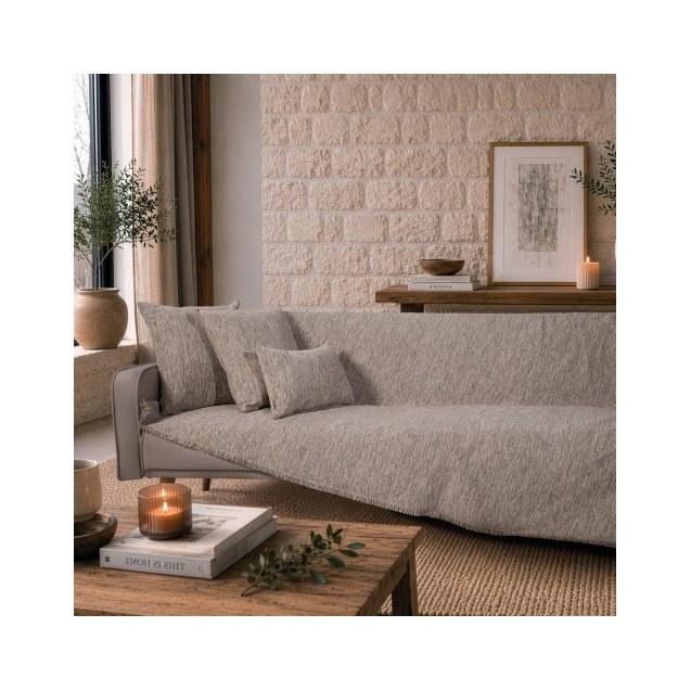Ριχτάρι Teoran Kent 07 Taupe - Μονοθέσιο 180x150cm