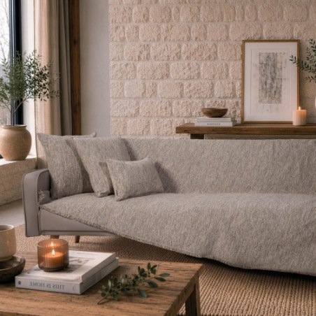 Ριχτάρι Teoran Kent 07 Taupe - Μονοθέσιο 180x150cm