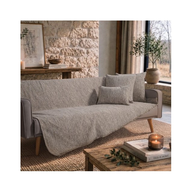 Ριχτάρι Teoran Kent 07 Taupe - Μονοθέσιο 180x150cm