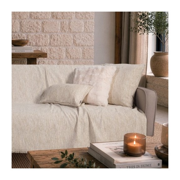 Ριχτάρι Teoran Kent 01 Ivory Cream - Μονοθέσιο 180x150cm