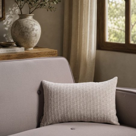 Μαξιλαροθήκη Teoran Joliet 01 Ivory Pearl - 30x50cm με γέμιση