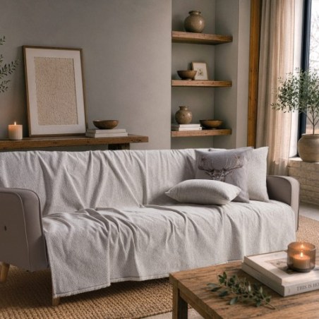 Ριχτάρι Teoran Dayton 07 Pearl Grey - Τετραθέσιο 180x350cm