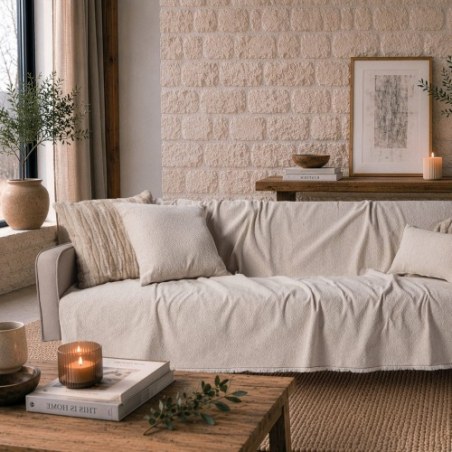 Ριχτάρι Teoran Dayton 01 Ivory - Τετραθέσιο 180x350cm