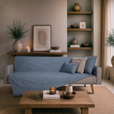 Ριχτάρι Teoran Norman 04 Denim Blue - Τετραθέσιο 180x350cm