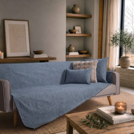 Ριχτάρι Teoran Norman 04 Denim Blue - Τετραθέσιο 180x350cm