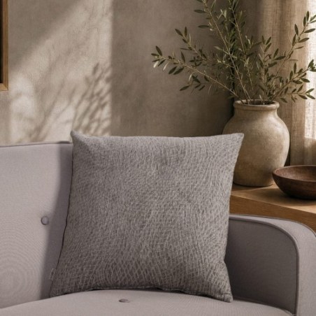Μαξιλαροθήκη Teoran Norman 11 Grey - 50x50cm με γέμιση