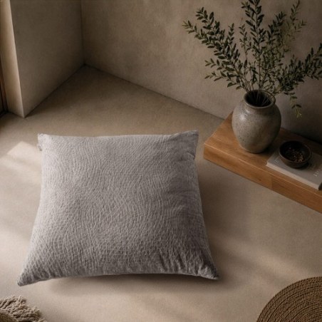 Μαξιλαροθήκη Teoran Norman 11 Grey - 50x50cm με γέμιση