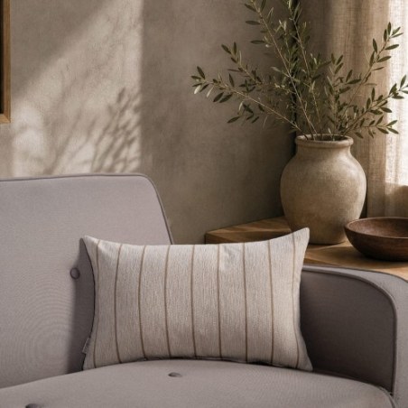 Μαξιλαροθήκη Teoran Macon 01 Natural Beige - 65x65cm δαπέδου με γέμιση
