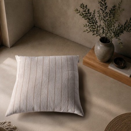 Μαξιλαροθήκη Teoran Macon 01 Natural Beige - 65x65cm δαπέδου με γέμιση