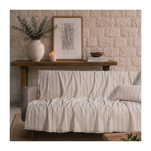 Ριχτάρι Teoran Macon 01 Natural Beige - Μονοθέσιο 180x150cm
