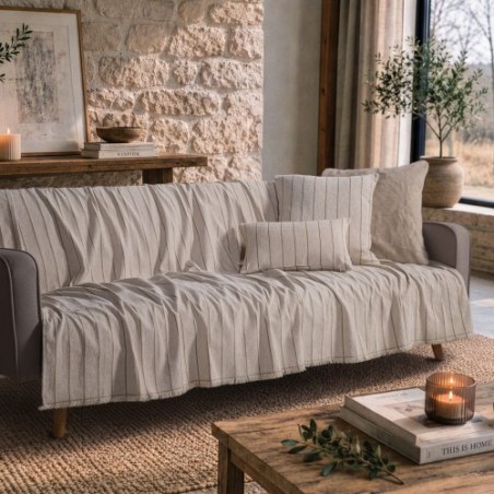 Ριχτάρι Teoran Macon 01 Natural Beige - Μονοθέσιο 180x150cm