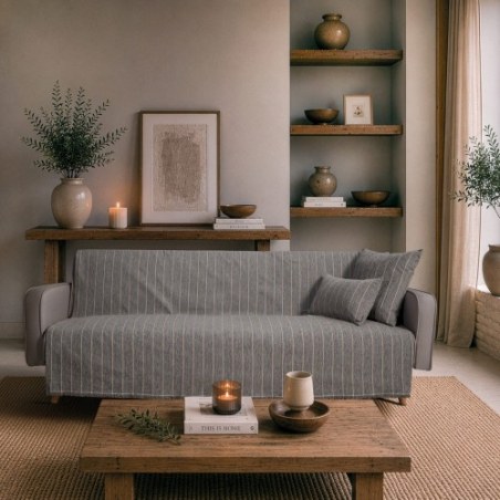 Ριχτάρι Teoran Macon 11 Charcoal Grey - Τετραθέσιο 180x350cm